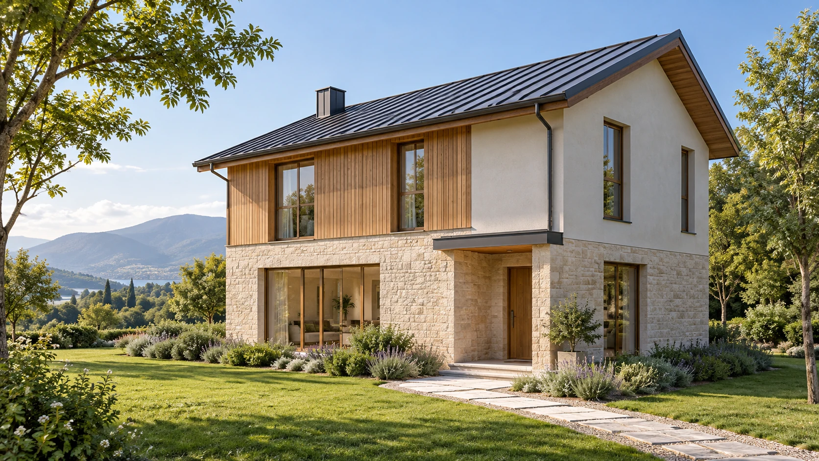 Una villa su due livelli: concept illustrativo iPosatori